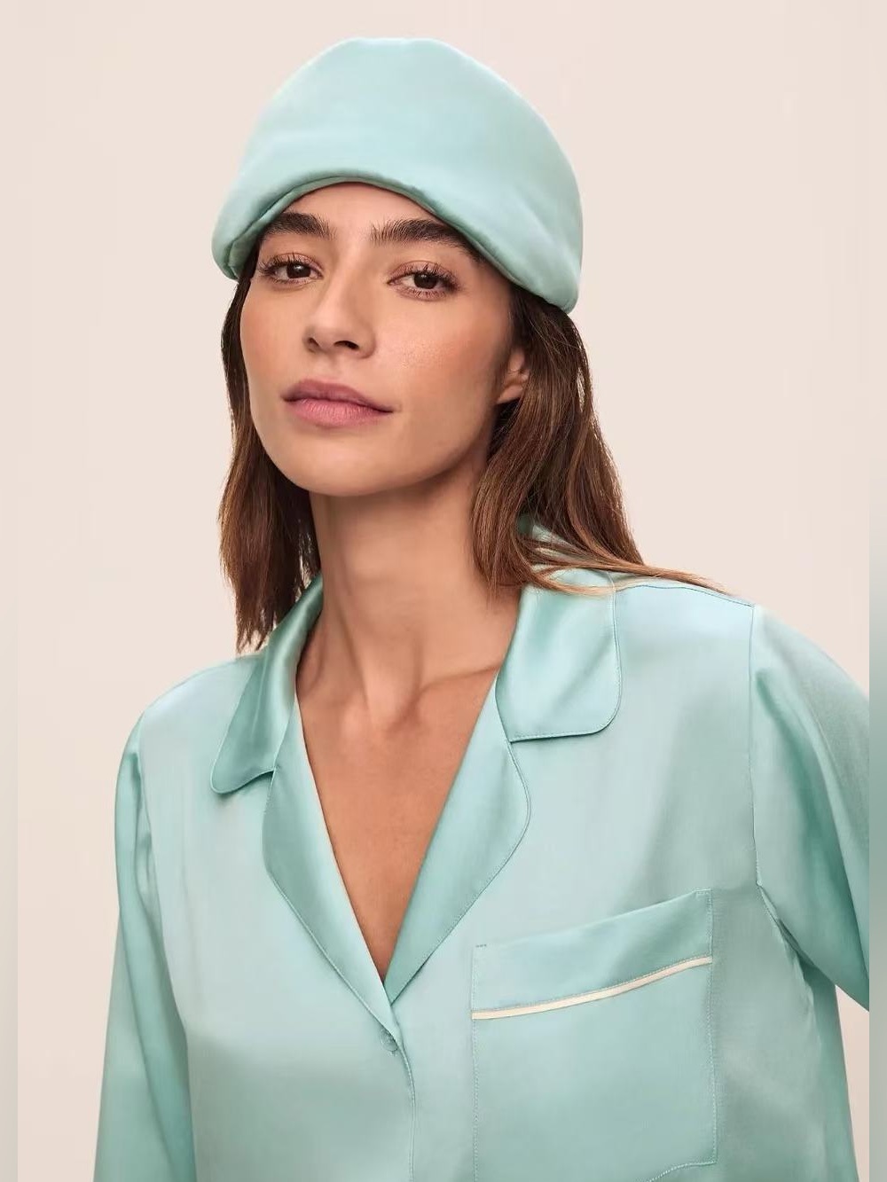 Eberjey Washable Silk Mint Inez Sleep Pillow Eye Mask